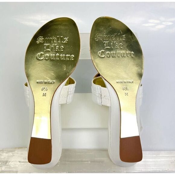 JUICY COUTURE Size 8.5 Gold Bottom Sandal  Chain Detail The Rita - Picture 3 of 8